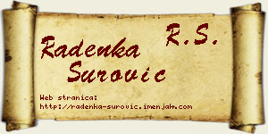 Radenka Surović vizit kartica